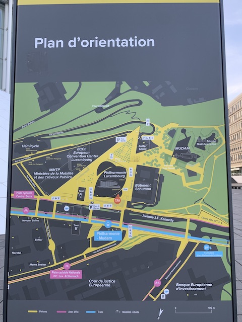 Mapa de la zona Kirchberg Luxemburgo ciudad.