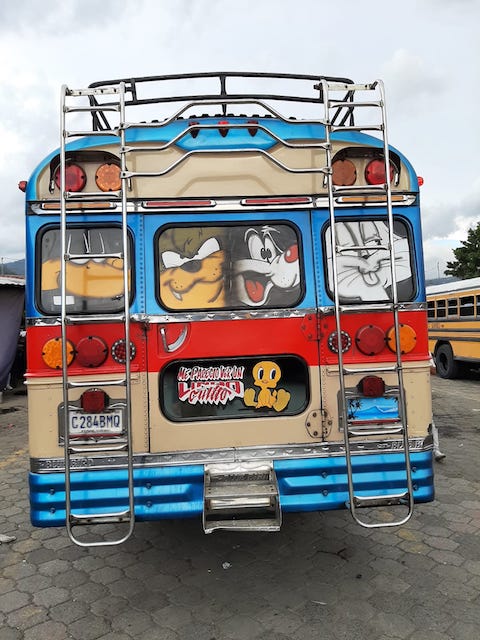 Chicken bus Guatemala.