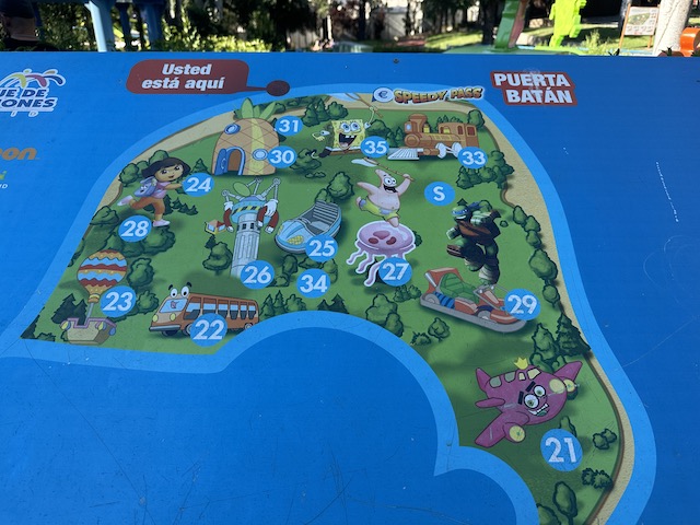 Mapa Nickelodeon Parque de Atracciones de Madrid.