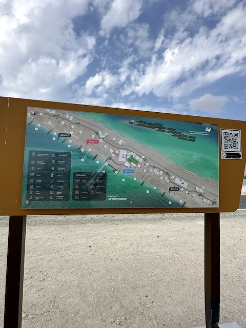 mapa playas Sir Bani Yas