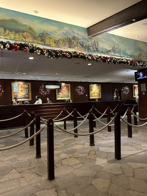 recepción sequoia Lodge, Disneyland Paris.