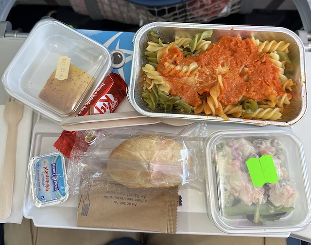 comida en Air transat menú infantil